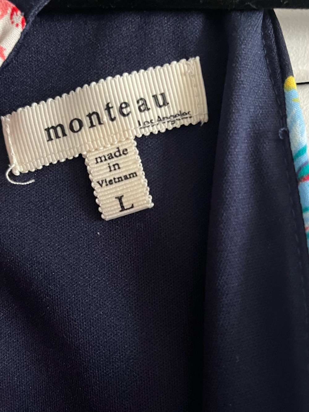 Monteau Navy Blue Top with Printed Accent - Picture 5 of 6